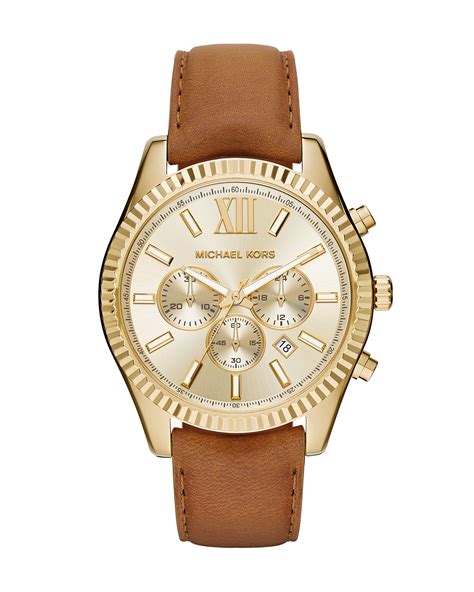 goldsmiths michael kors lexington|Michael Kors leather watch.